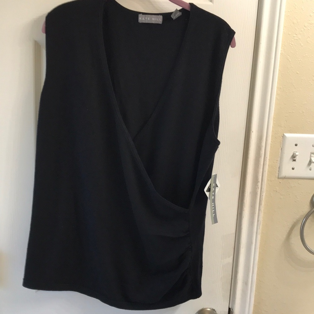 Kate Hill Black Sleeveless Blouse